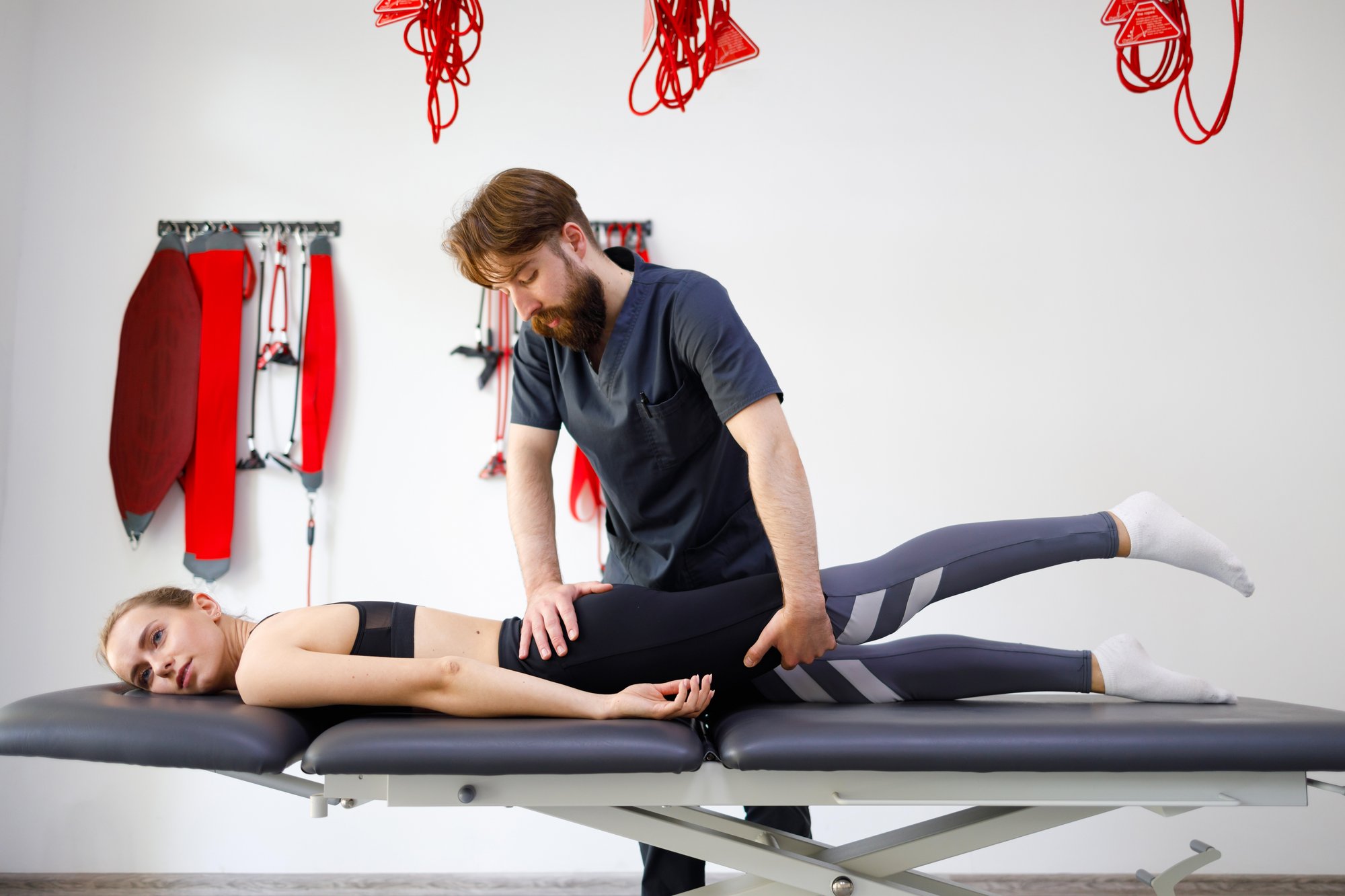 One on one care with physical therapist and patient for lower back